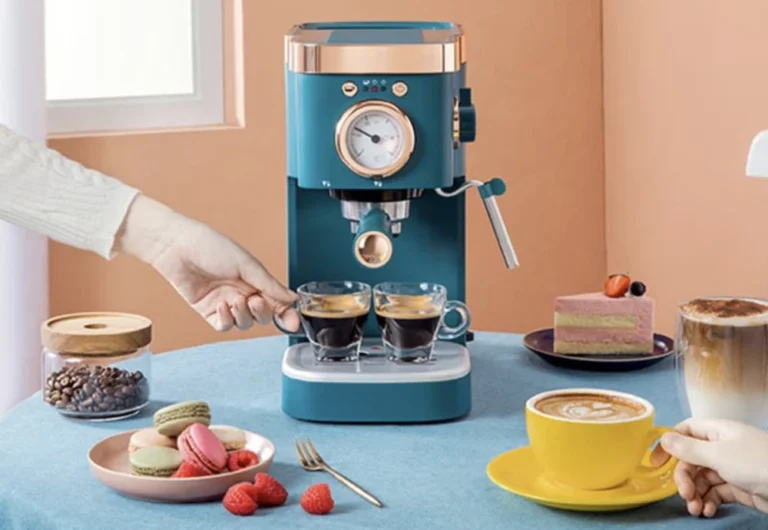 Semi Automatic Espresso Coffee Maker in use